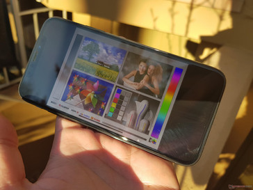 Das iPhone X bei schwacher Herbstsonne.