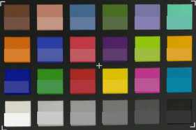 ColorChecker Passport: In der unteren Hälfte jeden Feldes ist die Zielfarbe dargestellt.