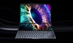 Das Asus Zenbook Pro 14 Duo bietet zwei fast randlose Displays im kompakten Gehäuse. (Bild: Asus)