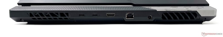 Hinten: Thunderbolt 4, USB-C 3.2 Gen2, HDMI 2.1, 2,5G Ethernet, Strom