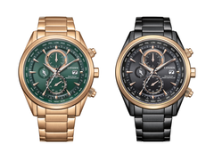 Von links nach rechts: Citizen Eco-Drive AT8263-87X und AT8268-83E, beide vor weißem Hintergrund abgebildet. (Bildquelle: @plus9time auf Instagram)