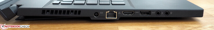 linke Seite: Power, RJ45-LAN, HDMI 2.0, USB-A 3.1 Gen2, Mikrofon, Kopfhörer