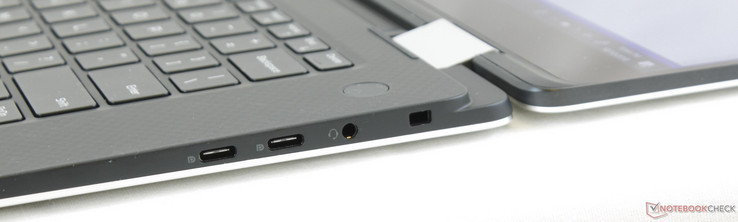 Rechts: 2x USB 3.1 Typ-C, 3,5mm Audio-Kombo, Noble-Lock