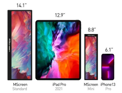 Der MScreen im Größenvergleich