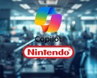 Ein Büro mit Microsoft Copilot und Nintendo Logos