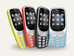 Vier knallige Farben stehen zur Auswahl beim "Nokia 3310 3G"