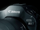 Eine Nahaufnahme der Canon EOS R1. 