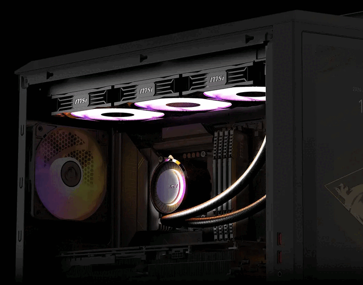 Eine AiO-Wasserkühlung ist vorhanden (Bildquelle: MSI)