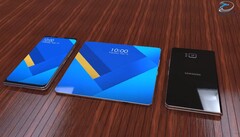 Ein faltbares 7,3 Zoll Display innen, eines außen: Das Galaxy X wird aber teuer (Konzeptbild: Techkonfigurations)