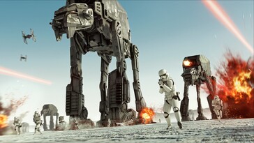 Stormtroopers und Walker in Star Wars Battlefront 2: Celebration Edition (Bildquelle: Steam)