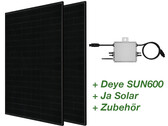 Balkonkraftwerk mit effizientem Deye SUN600 für optimale Solarerträge (Bild: Deye, Ja Solar, bearbeitet)