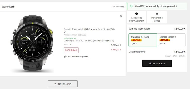 Der günstige Preis ist nach Eingabe des Gutscheincodes XMAS2022 verfügbar