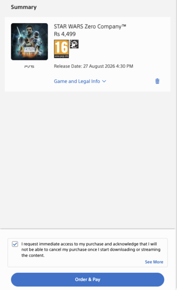 PlayStation Store Indien - Popup vor dem Kauf