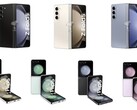 Samsungs Foldable-Kollektion des Jahres 2023: Galaxy Z Flip5 in vier Farben, Galaxy Z Fold5 in drei Farben. (Bild: SnoopyTech/XDA Developers)