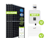 Solaranlage mit Stromspeicher und Hybrid-Wechselrichter mit Notstromfunktion (Bild: Ja Solar, FoxEss)