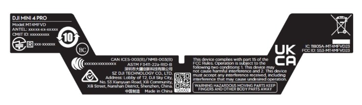 Die DJI Mini 4 Pro taucht mit Modellnummer MT4MFVD bei der FCC auf.