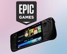 Epic Games Logo und das Valve Steam Deck
