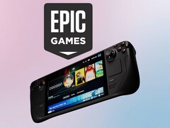 Epic Games Logo und das Valve Steam Deck