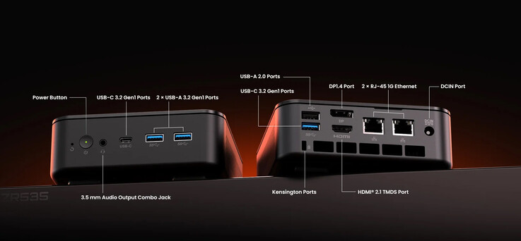 Anschlusskonfiguration des Mini-PCs.
