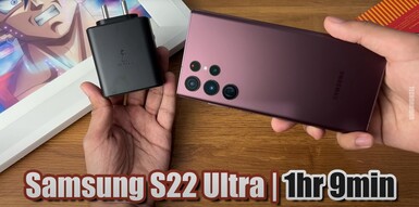 Das Samsung Galaxy S22 Ultra hat sich hierfür in einem früheren Test bis zu 1 Stunde 9 Minuten genehmigt.