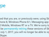 Nutzer Information zur Skype-Abschaltung (Quelle: thurrott.com)