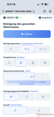 Optionen für die Reinigung