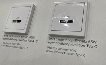 Schneider Electric hat leistungsfähige Einsätze mit USB Typ C. (Foto: Andreas Sebayang/Notebookcheck.com)