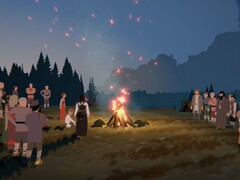 Ein Lagerfeuer in Black Book, das auf Steam derzeit massiv reduziert ist