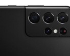 Die Kamera des Galaxy S21 Ultra, hier als Ausschnitt eines viel größeren Renderbilds des schwarzen Version, die gemeinsam mit allen anderen Galaxy S21-Modellen zu sehen ist.
