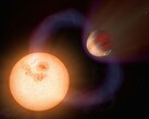 Künstlerische Darstellung eines Exoplaneten und Sterns