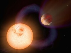 Künstlerische Darstellung eines Exoplaneten und Sterns