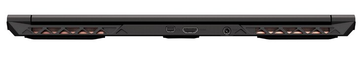 Rückseite: Mini-DisplayPort 1.4, HDMI 2.0, Netzteilanschluss