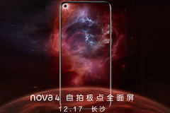 Huawei Nova 4: Launch für das Loch-Handy mit In-Display-Selficam am 17. Dezember.