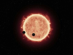 Illustration eines Sterns und zwei Planeten