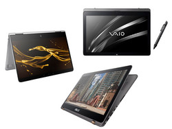 Änlich aber im Detail doch sehr unterschiedlich: Zenbook UX360UA, Vaio Z Flip und Spectre x360 13