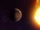 Eine Illustration zeigt einen Exoplaneten in unmittelbarer Nähe zu seinem Stern