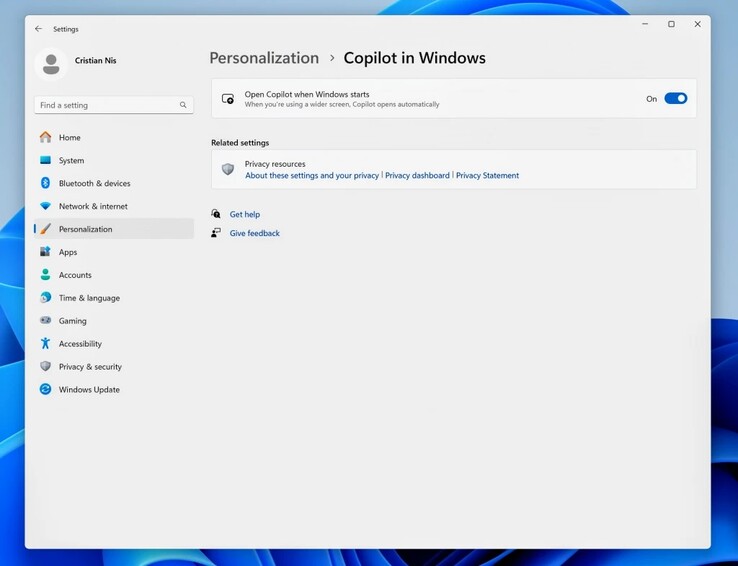Einstellungen für den automatischen Start von Copilot (Bild: Windows Insider Blog).