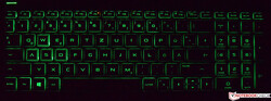 Die beleuchtete Tastatur des HP Pavilion Gaming 16