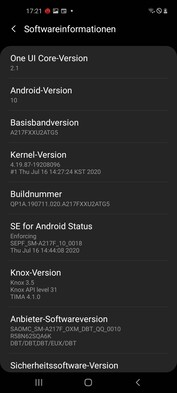 Software Samsung Galaxy A21s