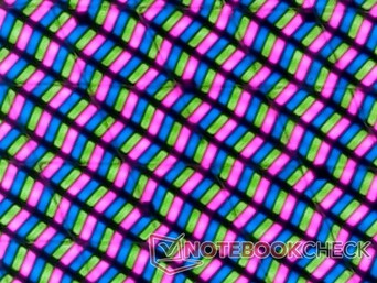 Scharfe RGB-Subpixel mit sichtbarem, berührungssensiblem Raster
