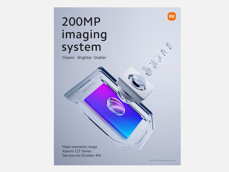 Xiaomi hat mit diesem Teaser-Bild bereits bestätigt, dass das Xiaomi 12T Pro mit einer 200 MP Hauptkamera ausgestattet ist. (Bild: Xiaomi)