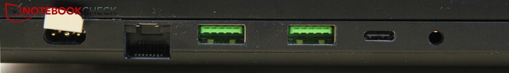 Links: Strom, LAN, 2x USB-A 3.2 Gen 2, USB-C Thunderbolt 4, Headset