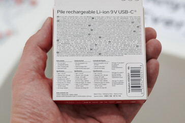 Packung des 9-Volt-Blocks.