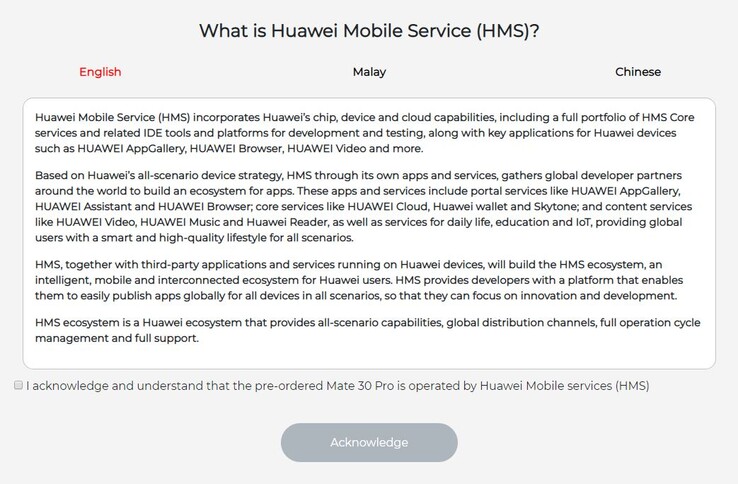 Ohne Google: Wer ein Mate 30 kauft, muss sich zu den Huawei Mobile Services bekennen.