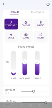 Die Wiedergabe lässt sich eher einfach und recht pauschal anpassen...