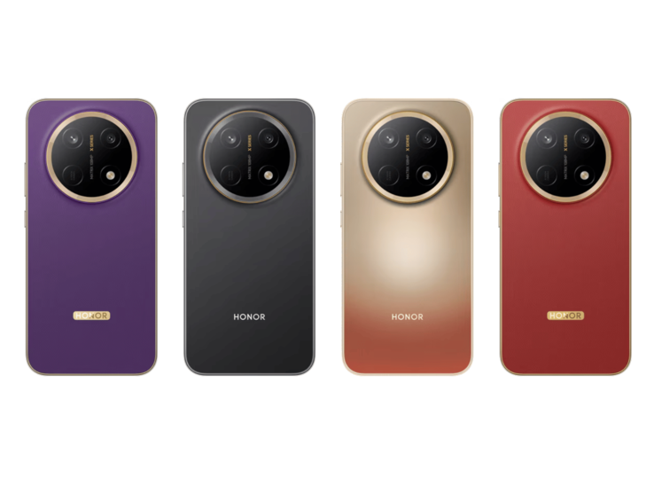 Das Honor X9e Pro ist in den Farben Royal Purple, Midnight Black, Dawn Gold und Reddish Brown erhältlich.