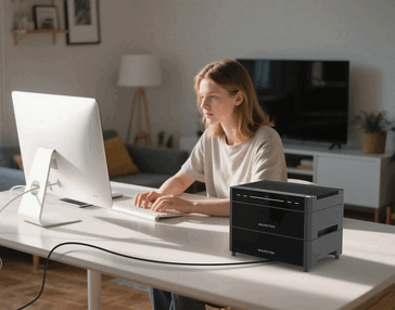 Die Notstrom-Steckdose soll wichtige Geräte mit Strom versorgen. (Bildquelle: Marstek)