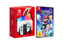Die Nintendo Switch mit OLED-Display gibts aktuell im Bundle mit Mario + Rabbids: Sparks of Hope zum Bestpreis. (Bild: Nintendo)