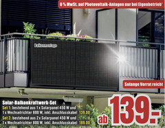 B1 Baumarkt: 129€-Balkonkraftwerk mit bifazialem Solarmodul und 800W-Wechselrichter