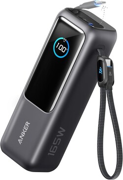 Anker Powerbank (25K, 165W, Integriertes + einziehbares Kabel)